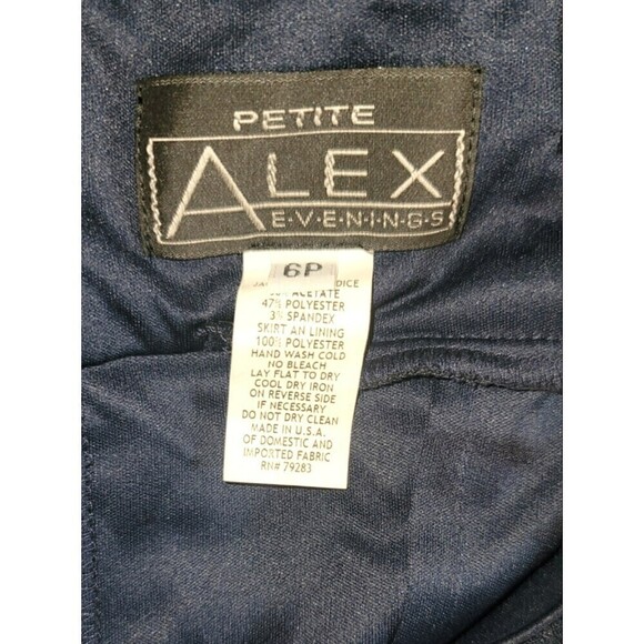 Alex Evenings Navy Blue Draped Column Gown With Bolero Jacket Size 6P - Picture 12 of 16